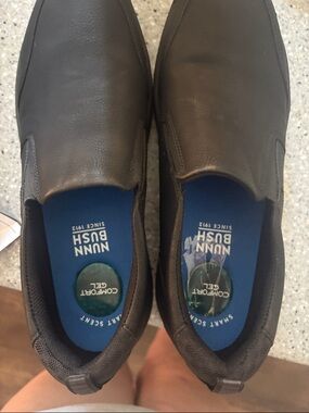 Nunn Bush Men's Slip-On Loafers in Black with Blue Insole